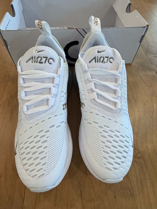 Nike Shoes - Nike Air Max 270 ESS White Metallic Gold Women's Sneakers DM3080-100